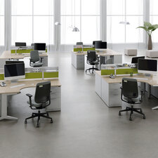 “L“ typ zaobleného stola pre väčší pracovný priestor