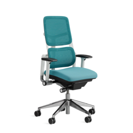 Ergonomická pracovná stolička Please Air s chrómovou podnožou a bielym rámom