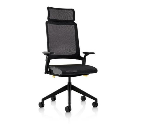 Hlavová opierka na kancelárskej stoličke KIRN vytvára vyššie pohodlie a predlžuje chrbtovú opierku, čo ocenia aj vyšší užívatelia.