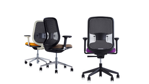 Kancelárska stolička DO podporujúca ergonómiu a správnu termoreguláciu chrbtovej oblasti pre sedení.